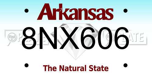 8NX606 Arkansas License Plate