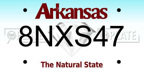 8NXS47 Arkansas License Plate