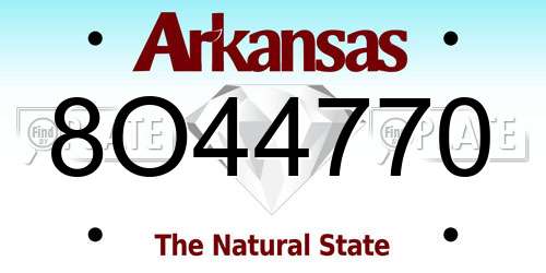 8O44770 Arkansas License Plate