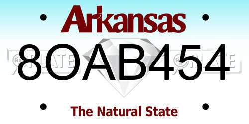 8OAB454 Arkansas License Plate