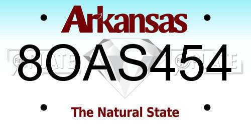 8OAS454 Arkansas License Plate