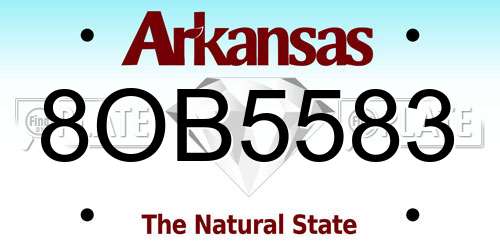 8OB5583 Arkansas License Plate