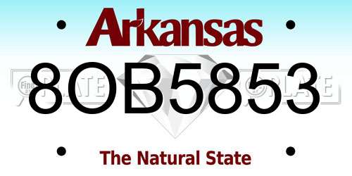 8OB5853 Arkansas License Plate
