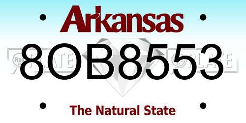 8OB8553 Arkansas License Plate