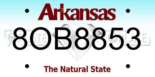 8OB8853 Arkansas License Plate