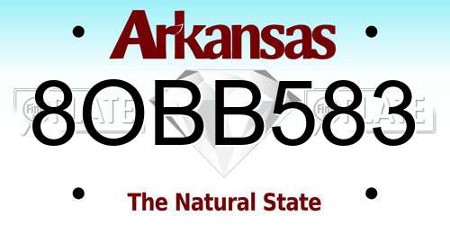 8OBB583 Arkansas License Plate