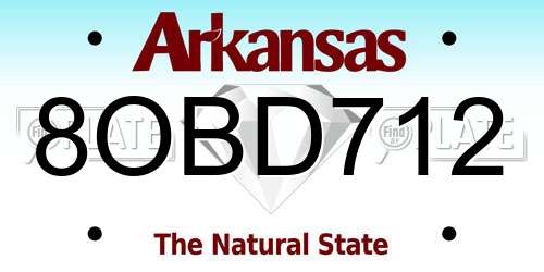 8OBD712 Arkansas License Plate