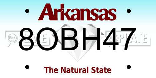 8OBH47 Arkansas License Plate