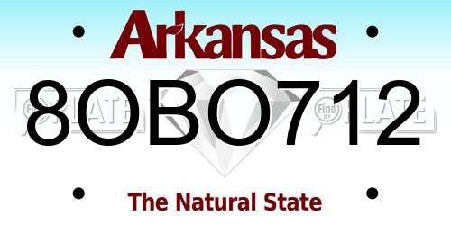 8OBO712 Arkansas License Plate