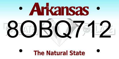 8OBQ712 Arkansas License Plate