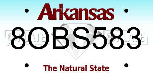 8OBS583 Arkansas License Plate