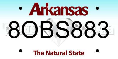 8OBS883 Arkansas License Plate