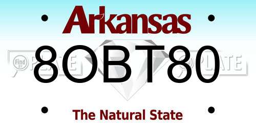 8OBT80 Arkansas License Plate