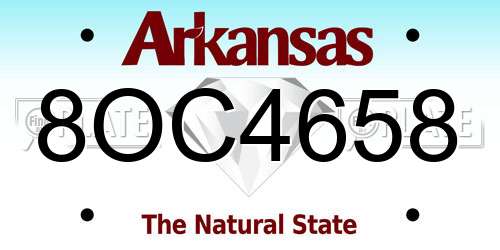 8OC4658 Arkansas License Plate