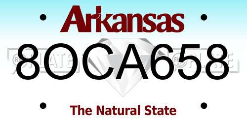 8OCA658 Arkansas License Plate