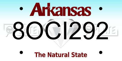 8OCI292 Arkansas License Plate