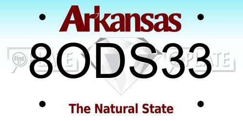 8ODS33 Arkansas License Plate