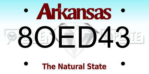 8OED43 Arkansas License Plate