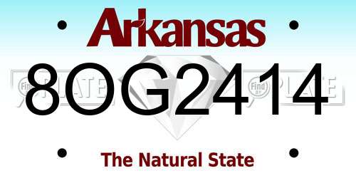 8OG2414 Arkansas License Plate