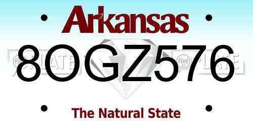 8OGZ576 Arkansas License Plate