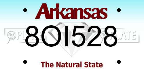 8OI528 Arkansas License Plate