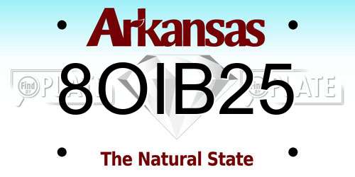 8OIB25 Arkansas License Plate