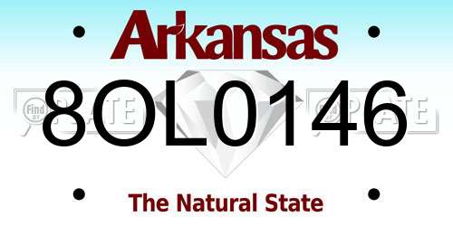 8OL0146 Arkansas License Plate