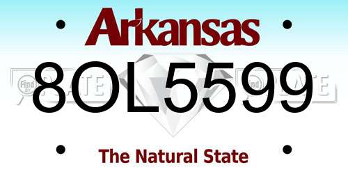 8OL5599 Arkansas License Plate