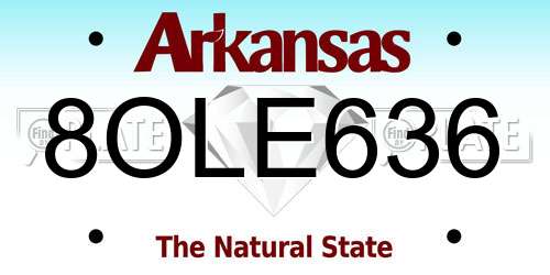 8OLE636 Arkansas License Plate