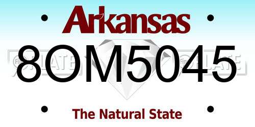 8OM5045 Arkansas License Plate