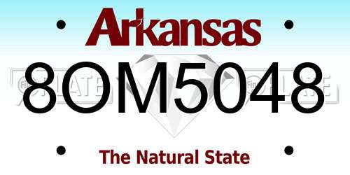 8OM5048 Arkansas License Plate