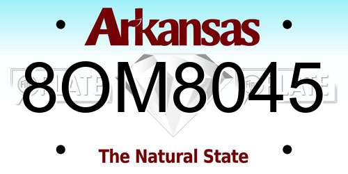 8OM8045 Arkansas License Plate