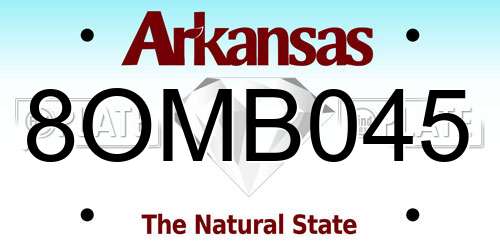 8OMB045 Arkansas License Plate