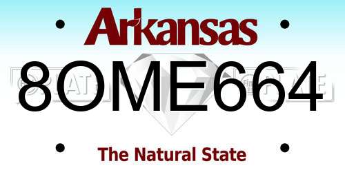 8OME664 Arkansas License Plate