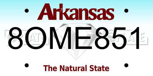 8OME851 Arkansas License Plate