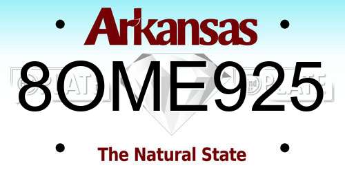 8OME925 Arkansas License Plate