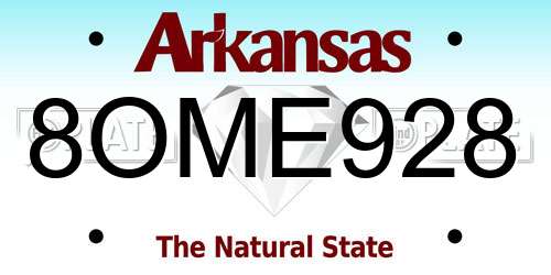 8OME928 Arkansas License Plate