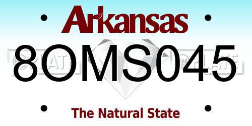 8OMS045 Arkansas License Plate