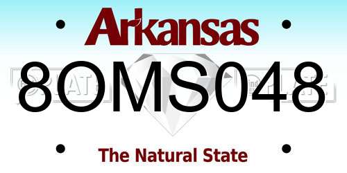 8OMS048 Arkansas License Plate
