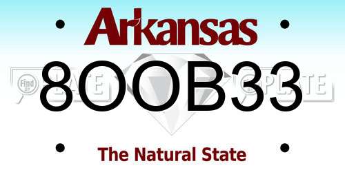8OOB33 Arkansas License Plate