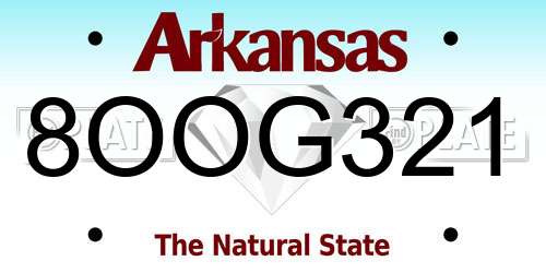 8OOG321 Arkansas License Plate