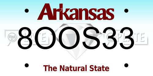 8OOS33 Arkansas License Plate