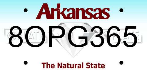 8OPG365 Arkansas License Plate