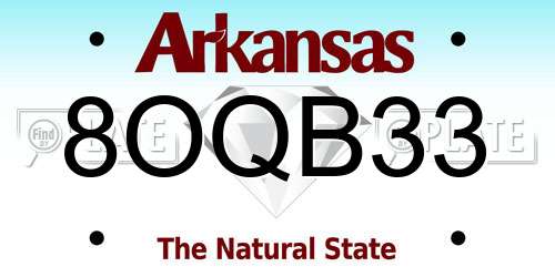 8OQB33 Arkansas License Plate