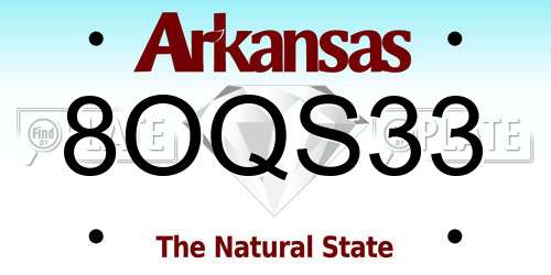 8OQS33 Arkansas License Plate