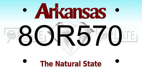 8OR570 Arkansas License Plate