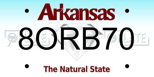 8ORB70 Arkansas License Plate