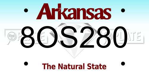 8OS280 Arkansas License Plate