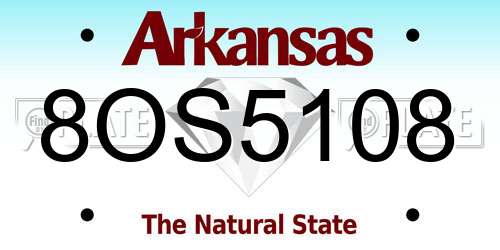 8OS5108 Arkansas License Plate