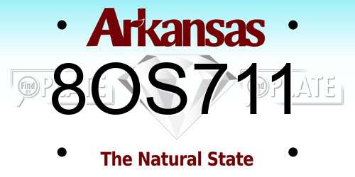 8OS711 Arkansas License Plate
